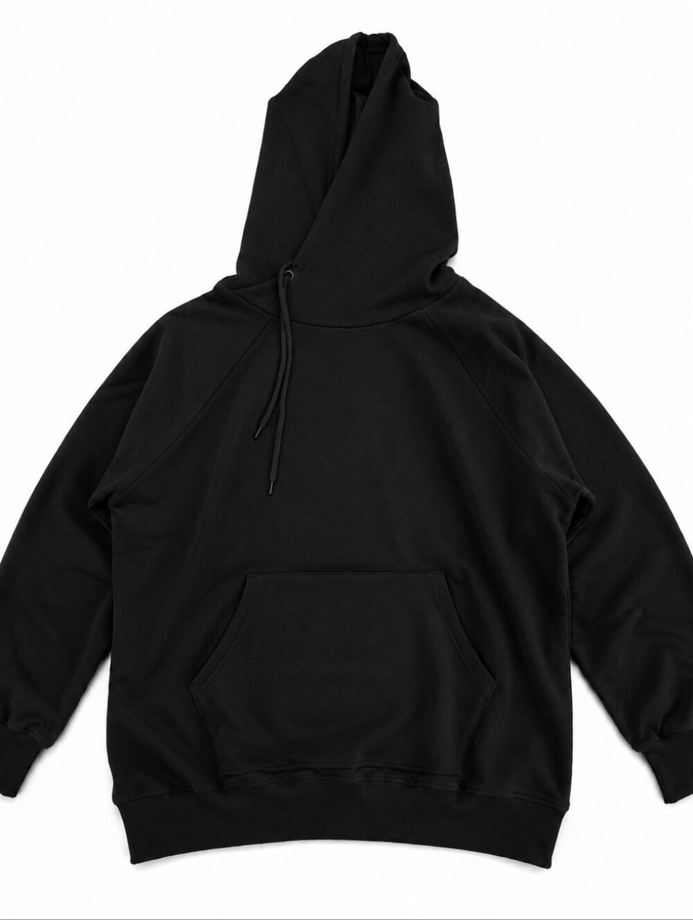 Black Oversized Cowl Hood Pullover Sweatshirt
